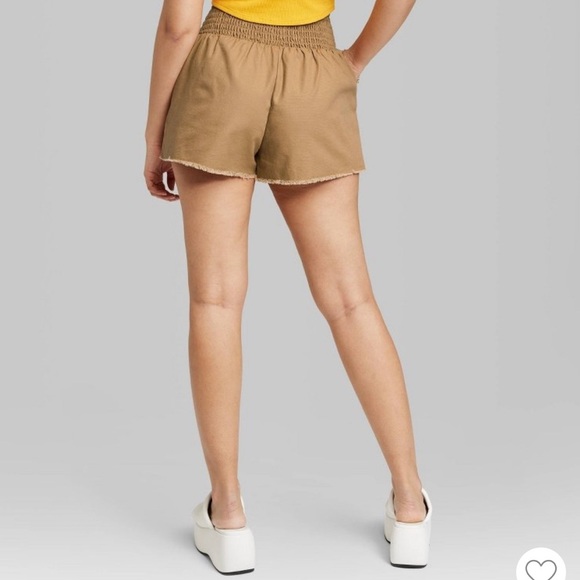 NWOT WILD FABLE BROWN HIGH WAISTED WOVEN PULL ON SHORTS SIZE EXTRA SMALL - Picture 2 of 6